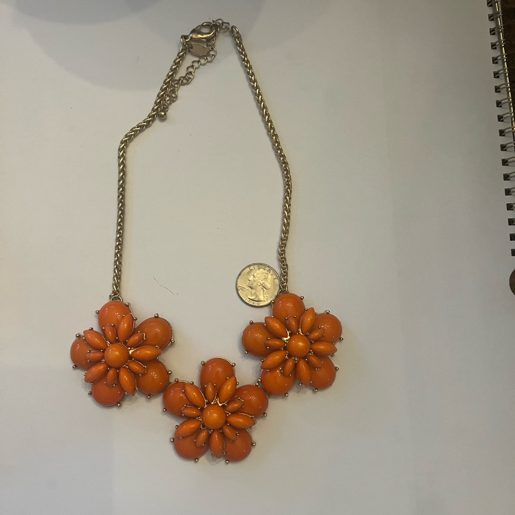Fun Orange Flower Necklace